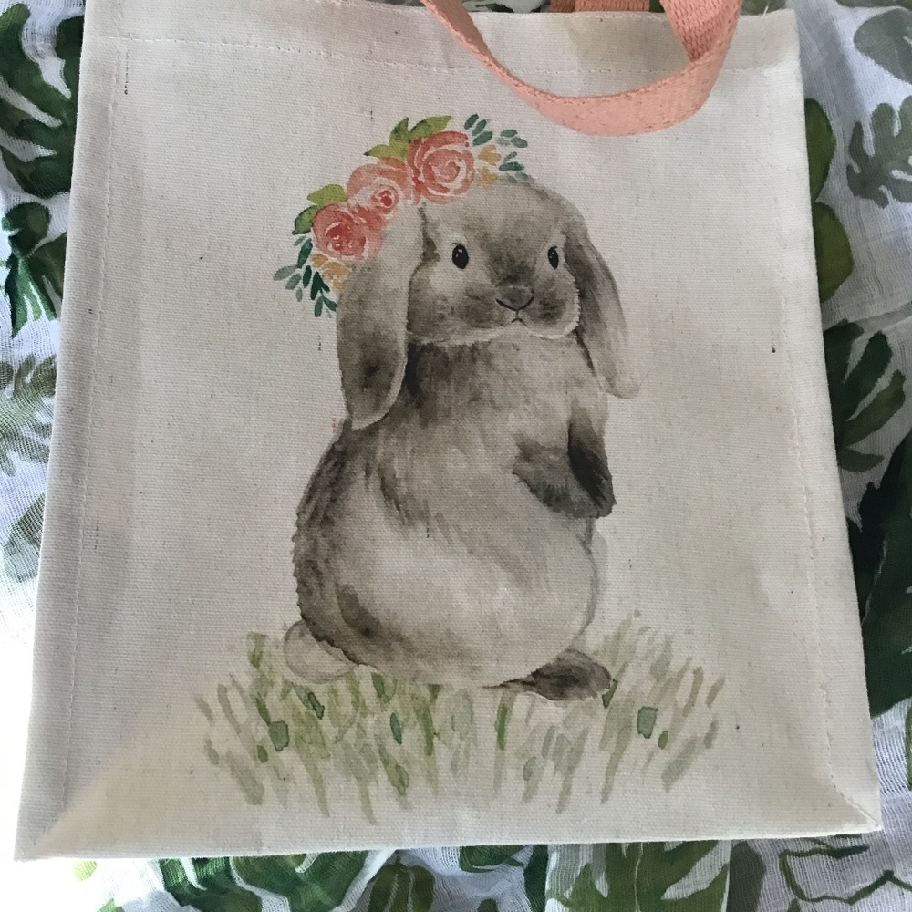Cotton Garden Bunny Tote Bag